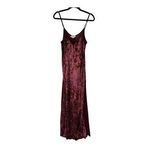 Free People Low Key Crushing Velvet Wine/Bordeaux Dress Size Large New